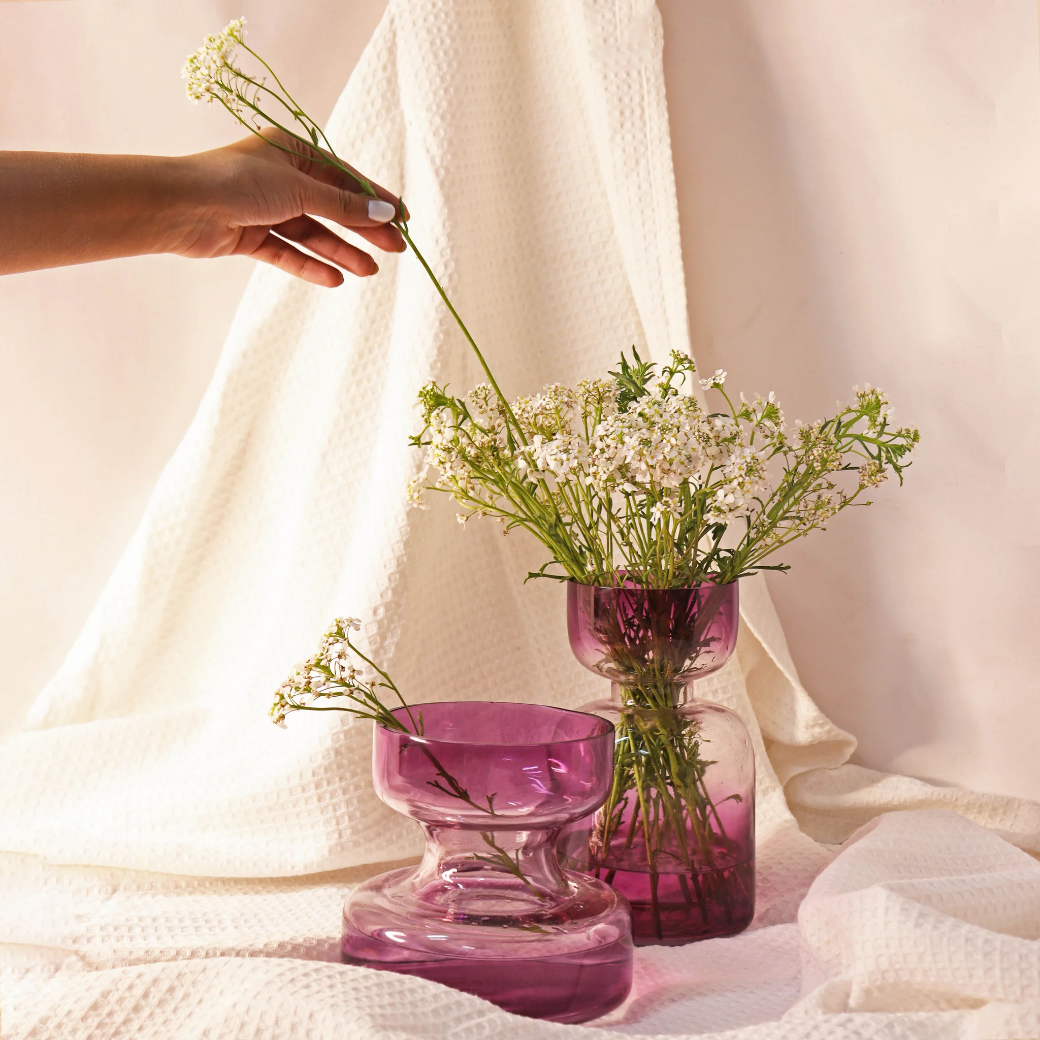 Lilac Glass Vase (Set Of 2)