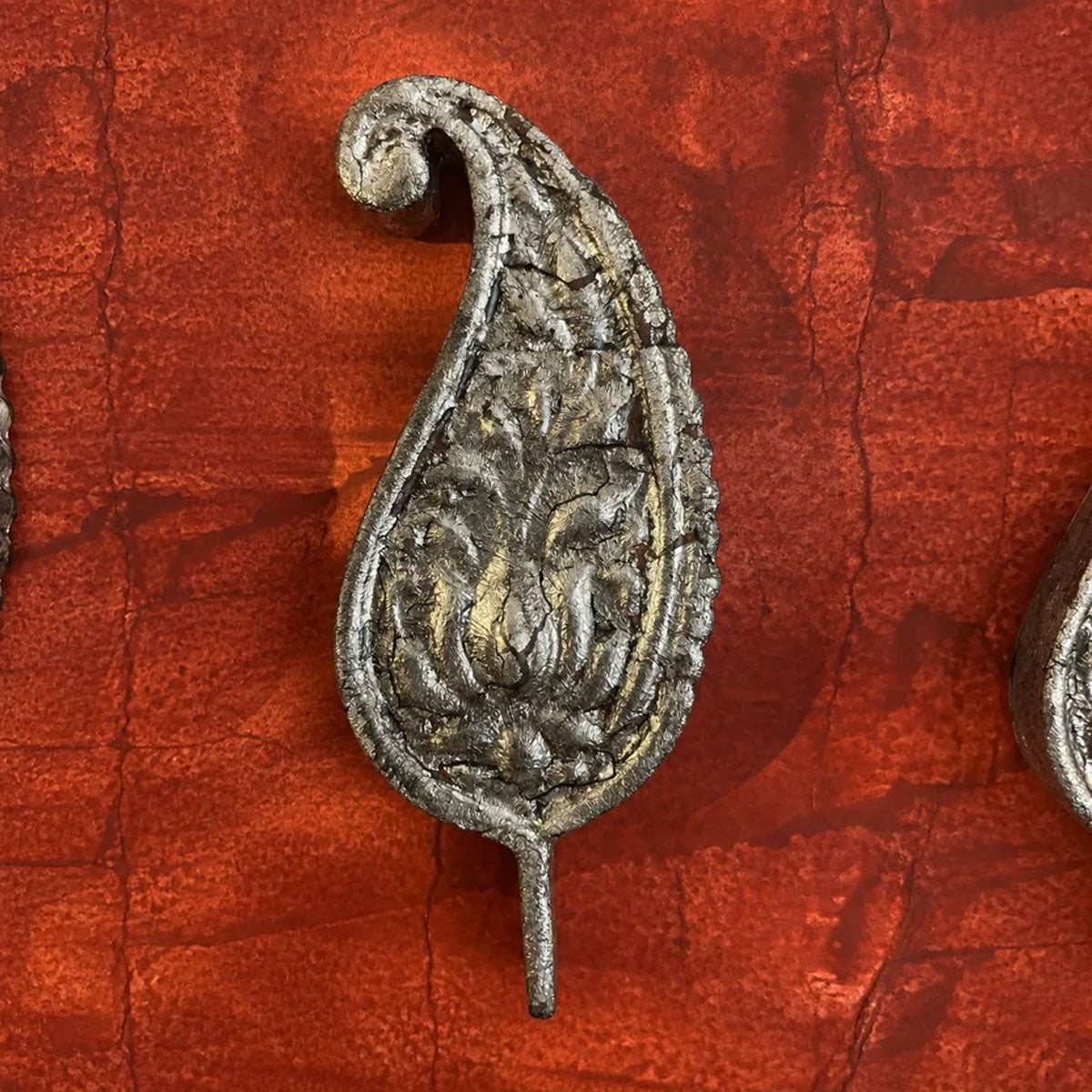 Kairi Wooden Paisley Wall Decor | Antique Silver | Set of 3
