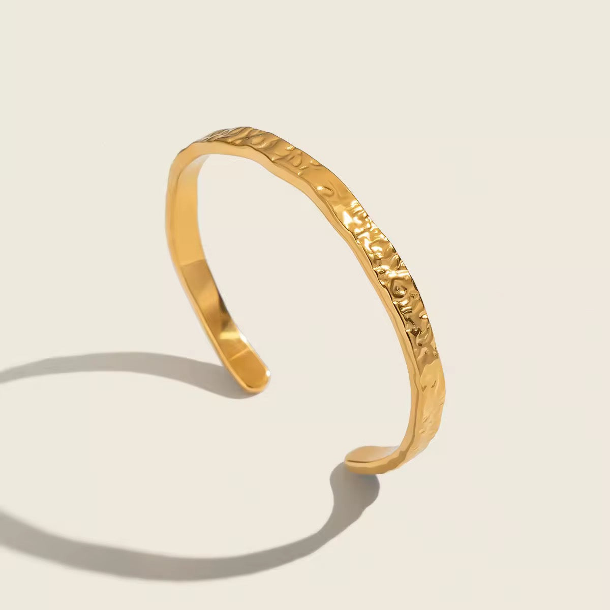 18KT Gold Plated Textured Cuff Bracelet