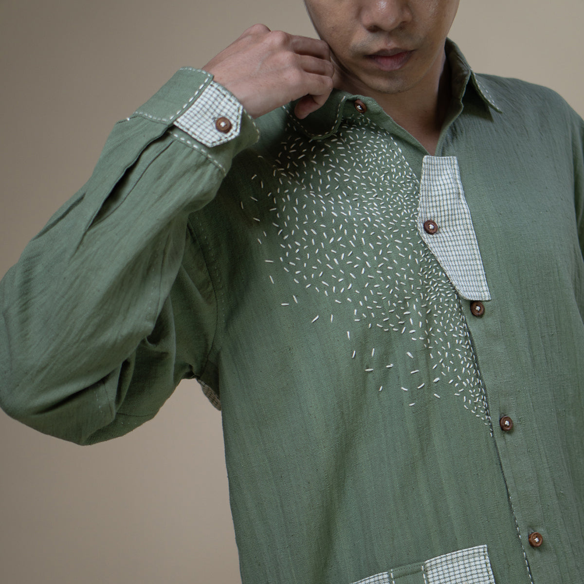 Meadows Embroidered Full Shirt