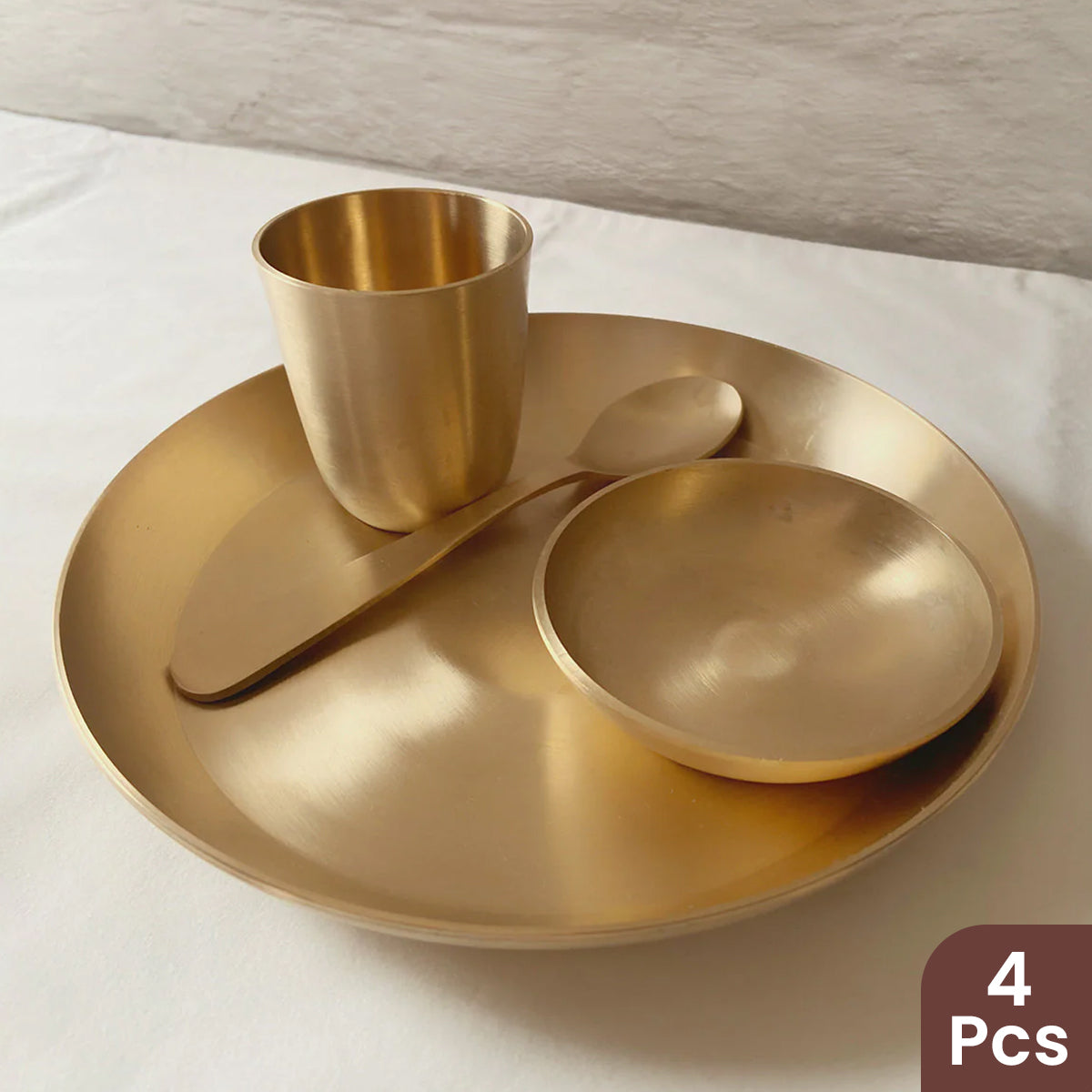 Mini Kansa Thali Set | 8 inches | Set of 4