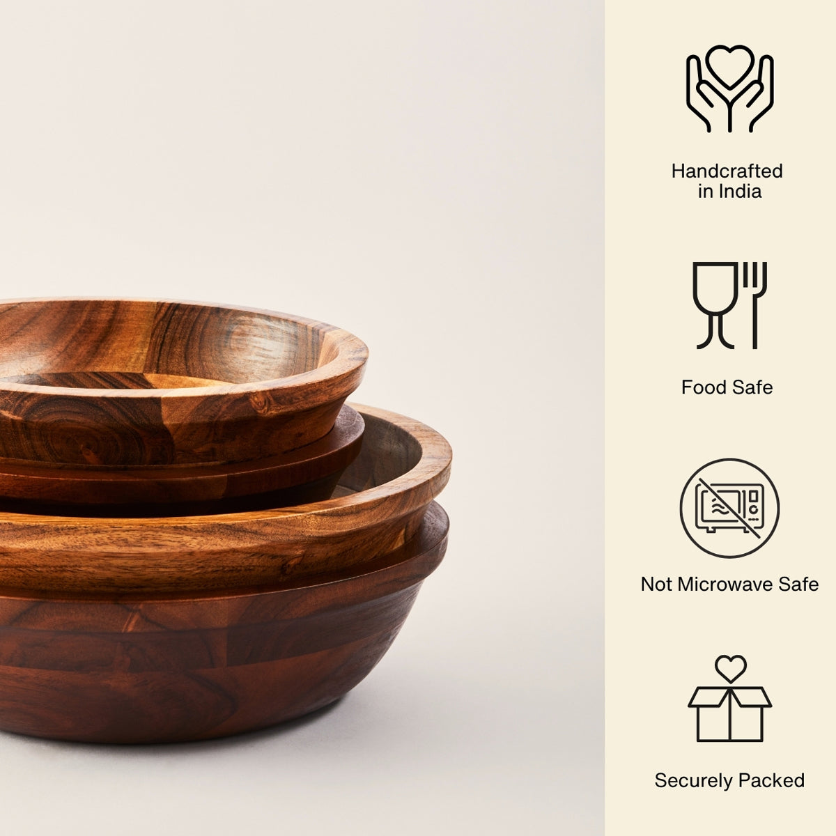 Wooden Serving Bowls (Natural)