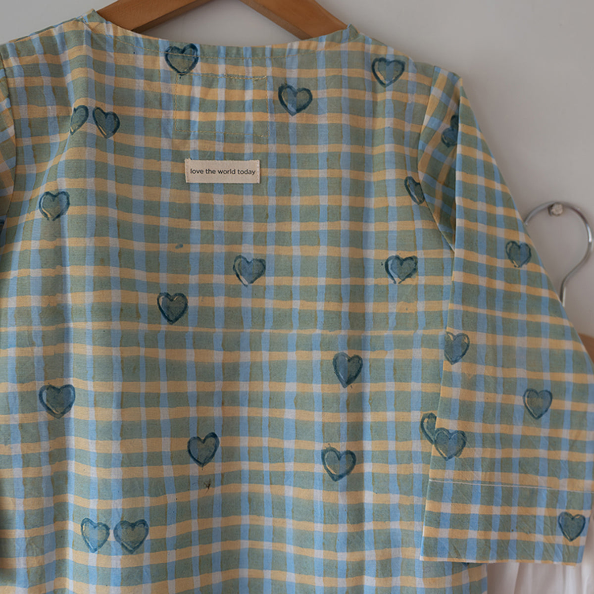 I Want To Be Like Grandpa Kurta Pajama Set In Blue Baked With Love Print