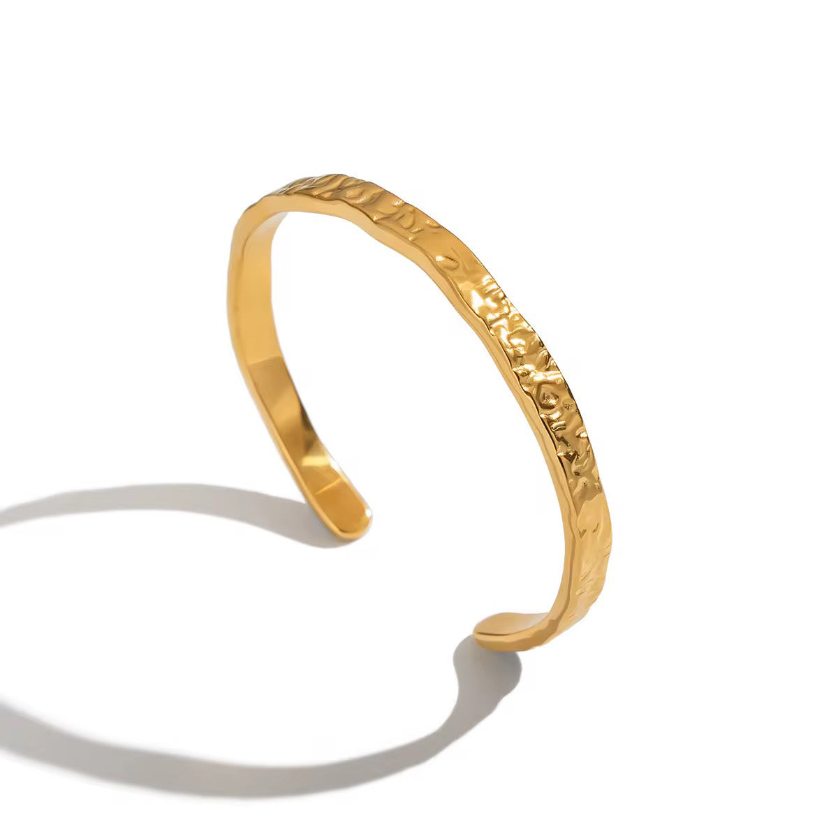 18KT Gold Plated Textured Cuff Bracelet