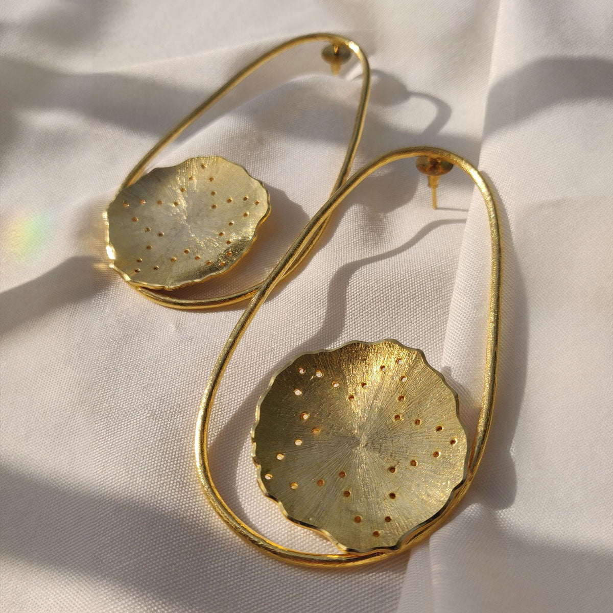 Solid Mogra Ovals Earrings