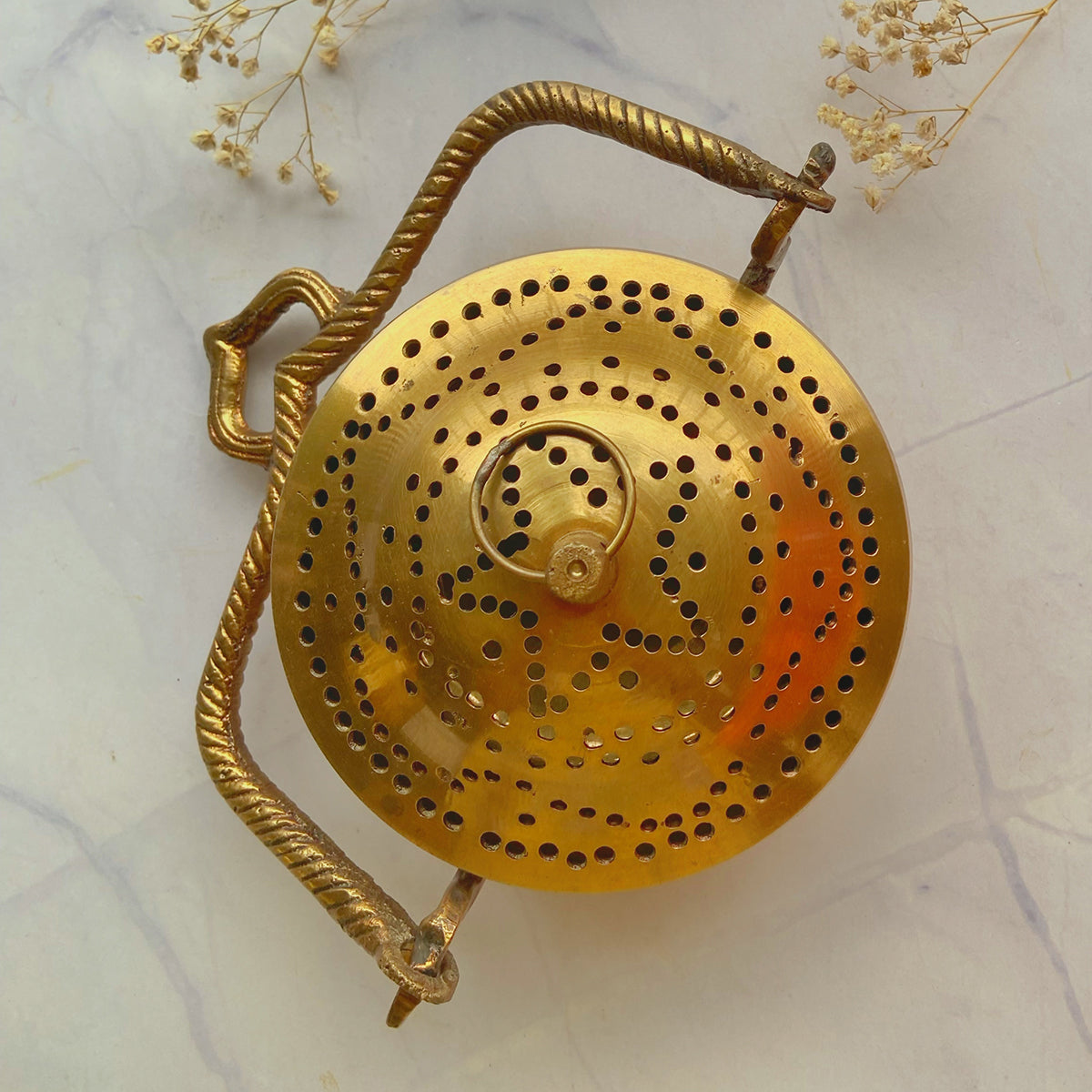 Brass Dhoop Stand | Incense Holder | Antique Gold | 6 inches