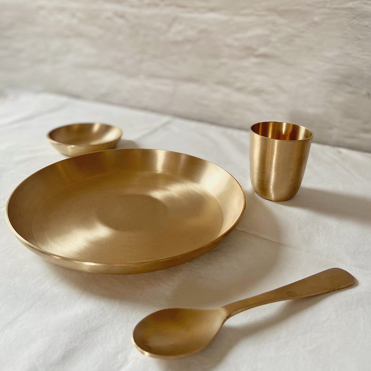 Mini Kansa Thali Set | 8 inches | Set of 4