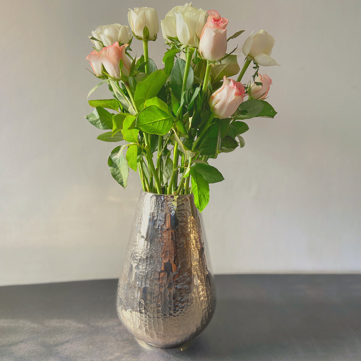 Festive Gifts | Aluminium Flower Vase | Drop Design | Silver Finish