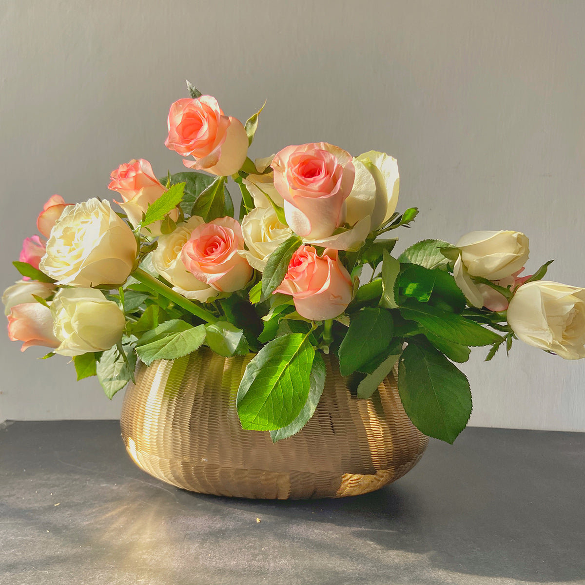 Metal Vase | Boat Shape | Gold | 13 cm