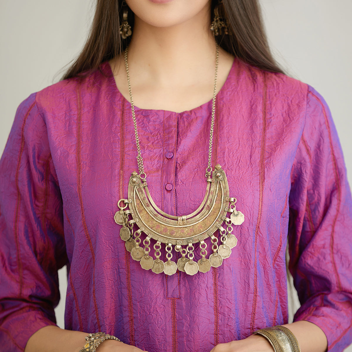 Aloka-Purple Straight Silk Kurta & Pants