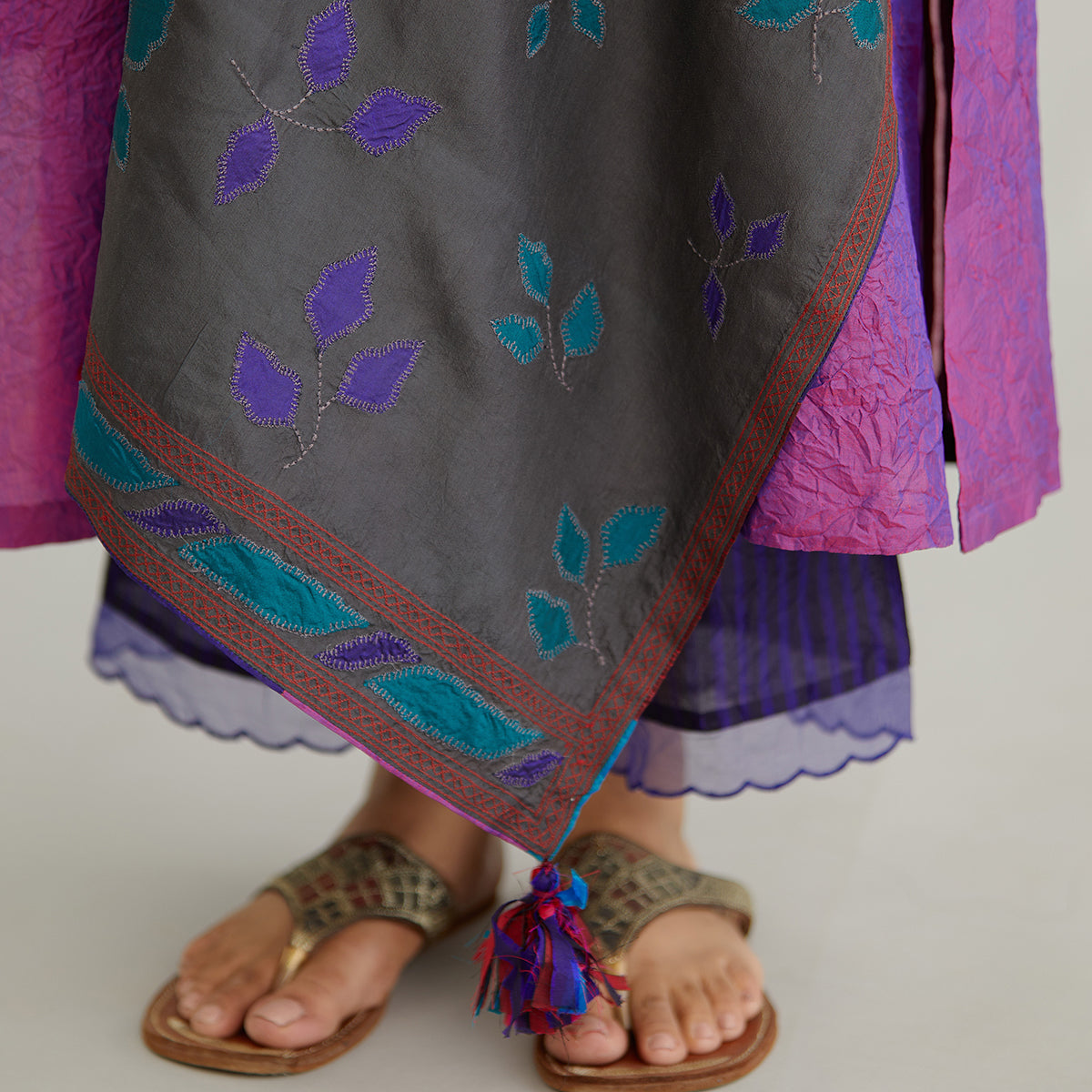 Aloka-Purple Straight Silk Kurta & Pants