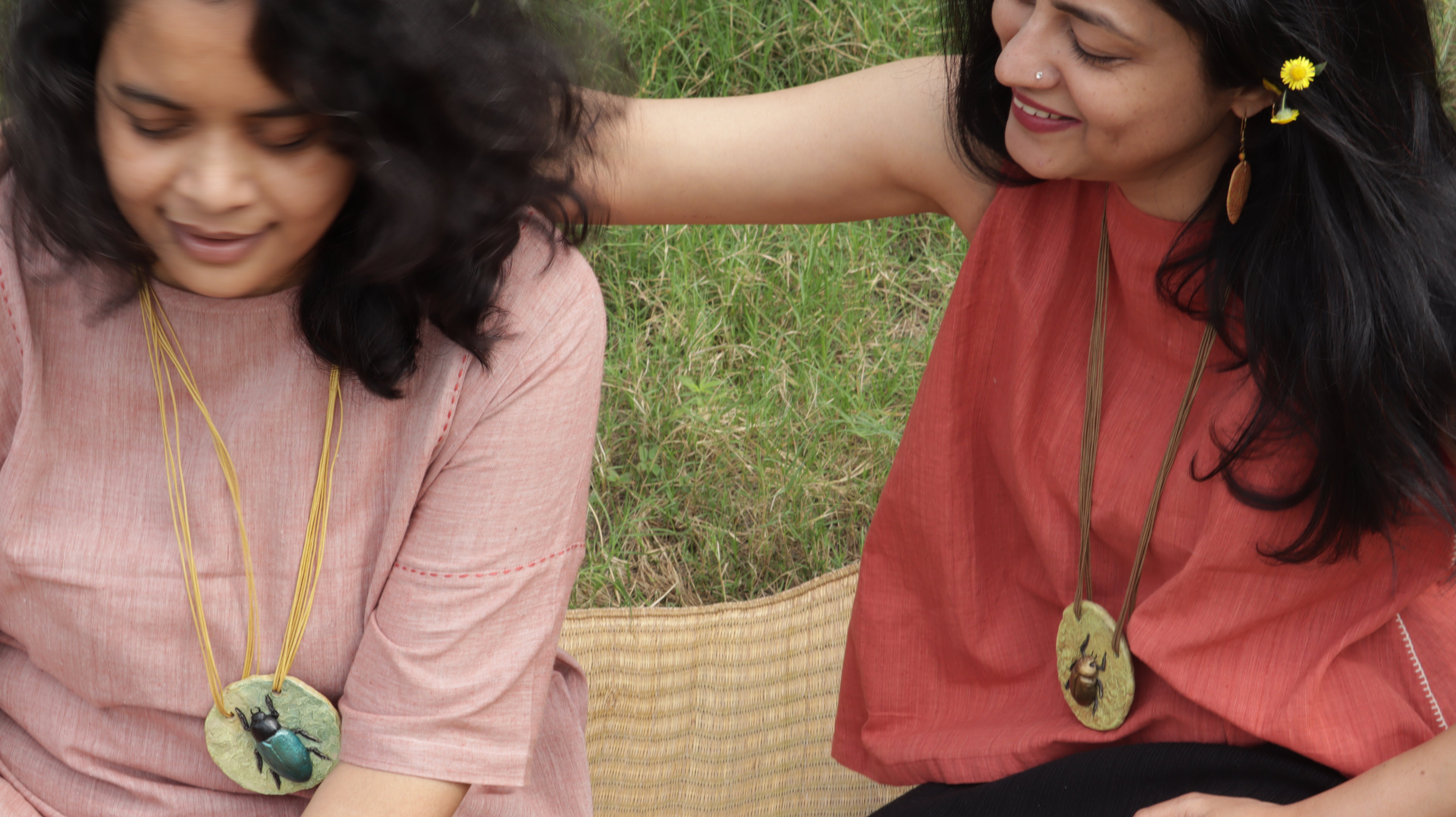 Golden Beetle Pendant