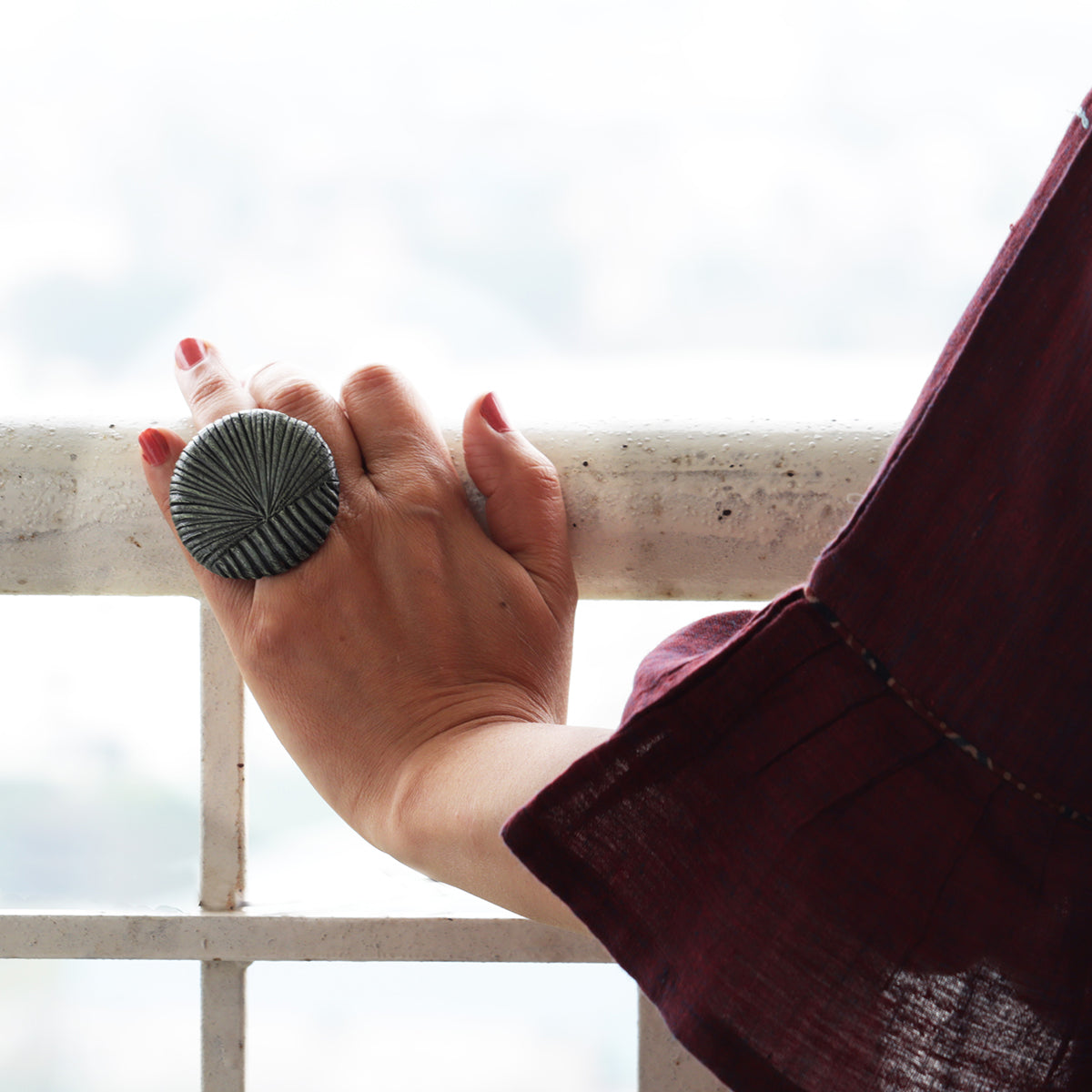 Mushrooms Ring Black