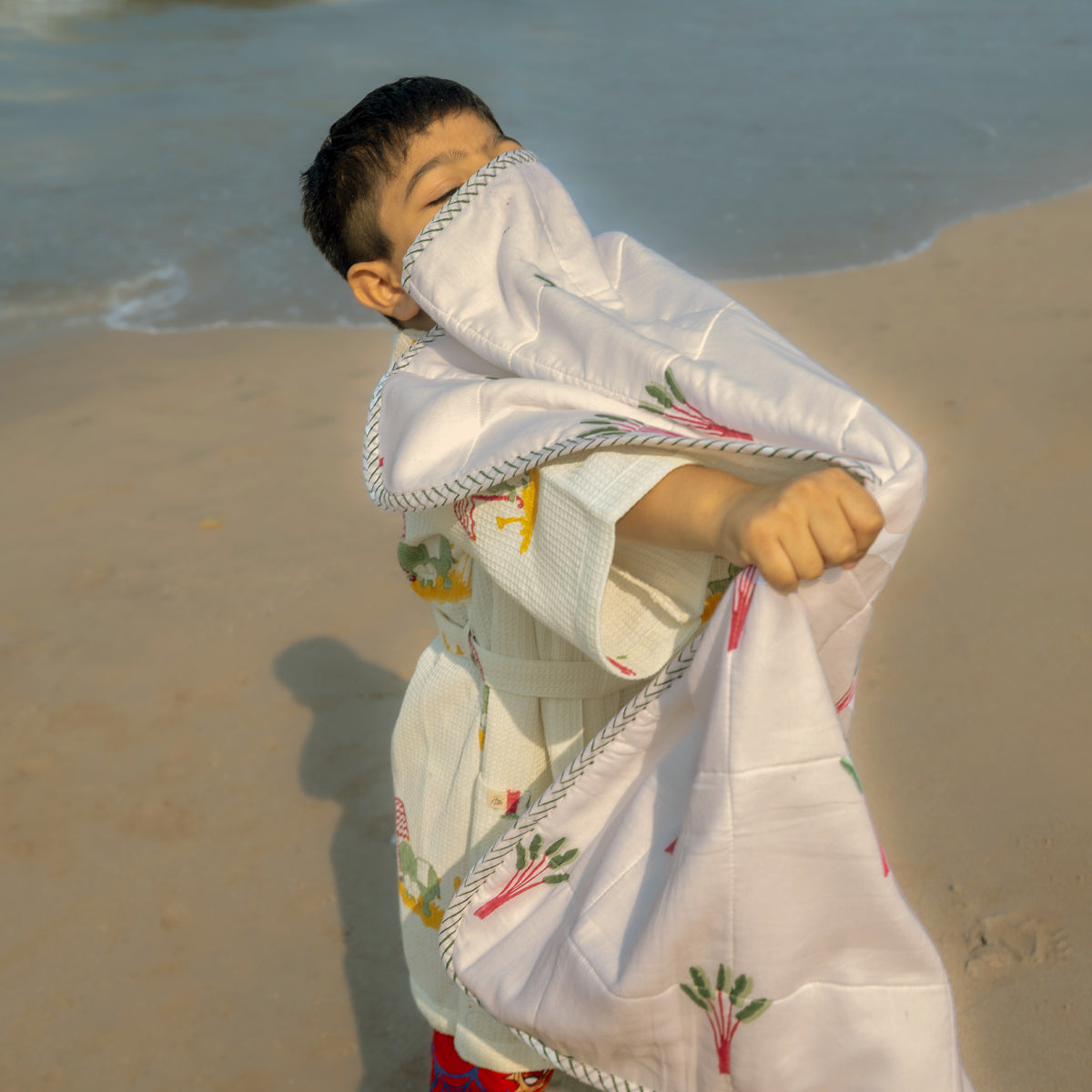 Baby Hooded Towel | Pure Cotton Terry - Elle | Green
