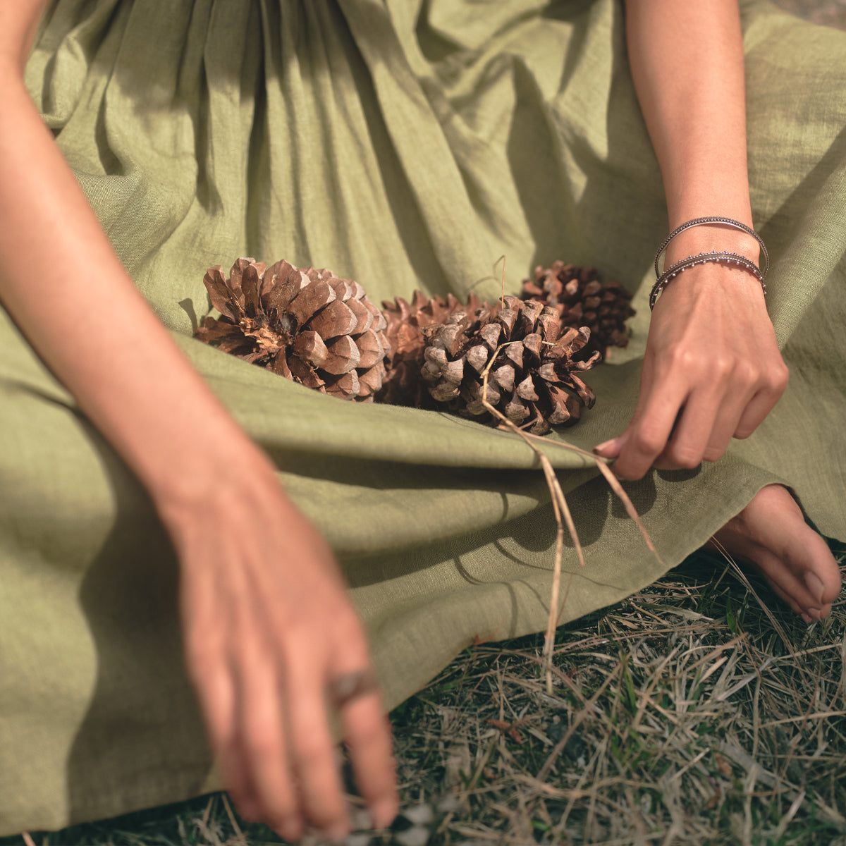 Titli Halter Dress - Sage Green