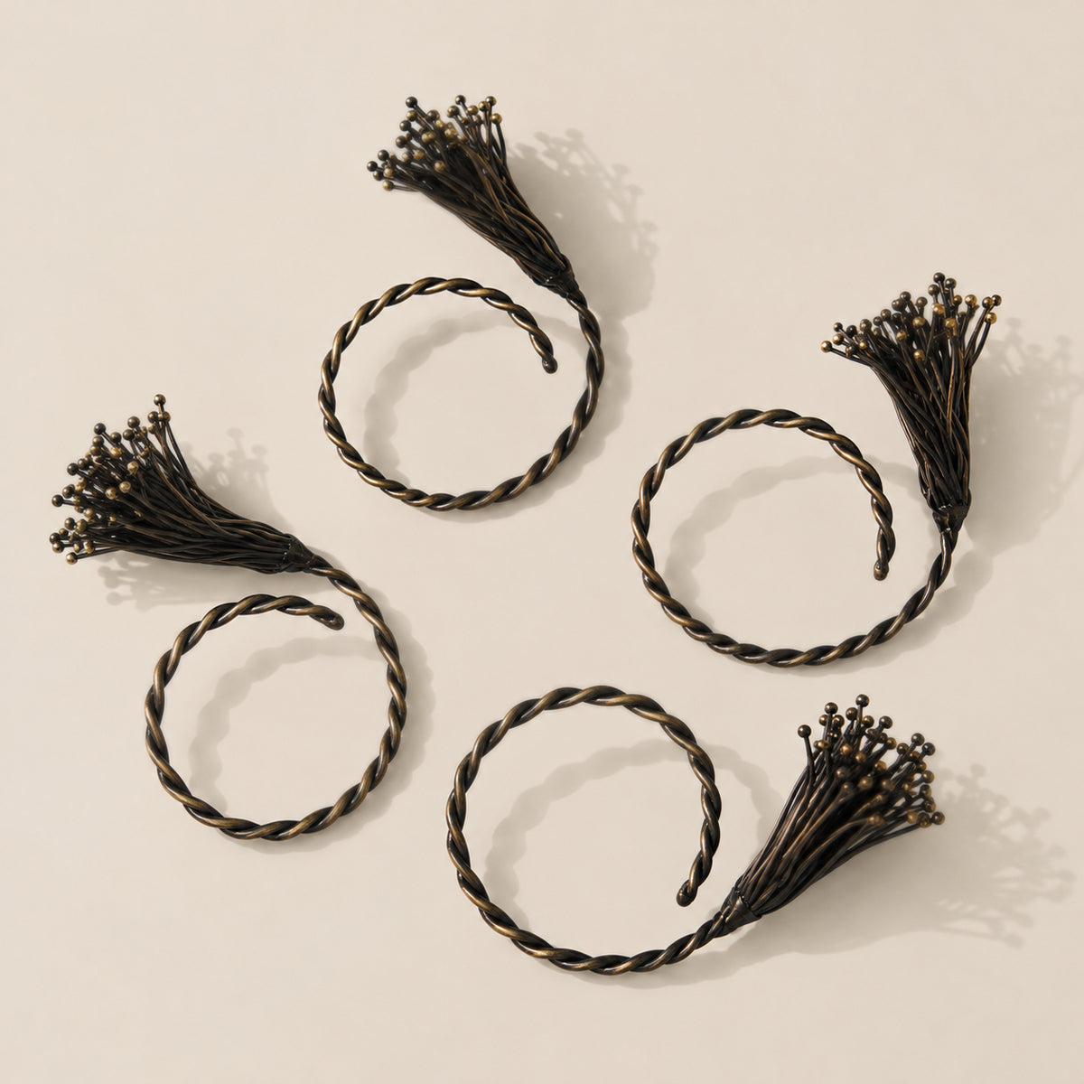 Tendrils Napkin Ring (Set of 4) - Black