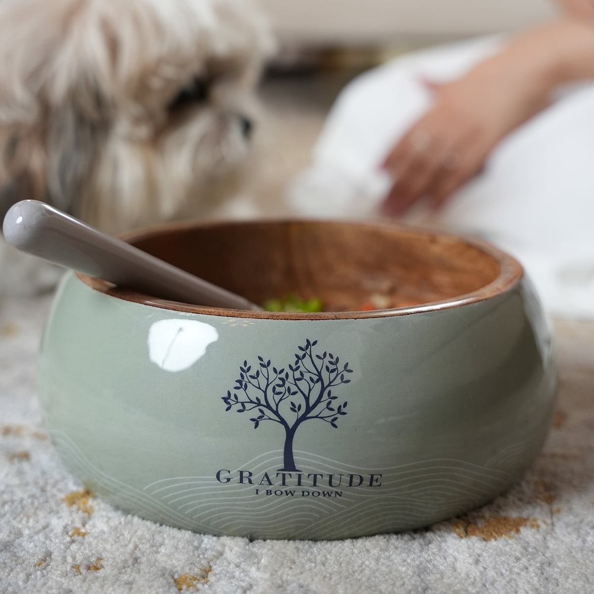 Green Wooden Bowl