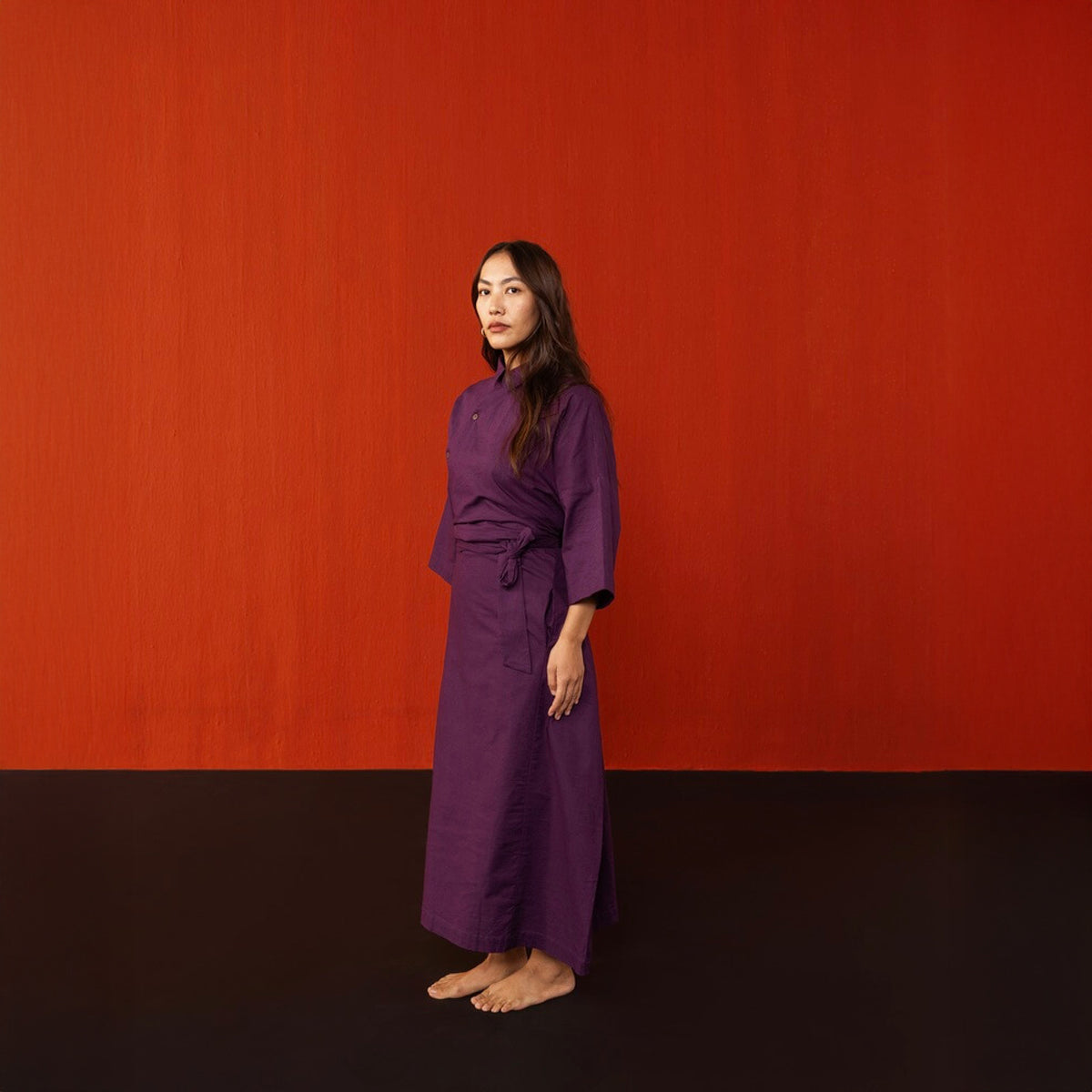 Aubergine Kham Chuba Os Tie Dress