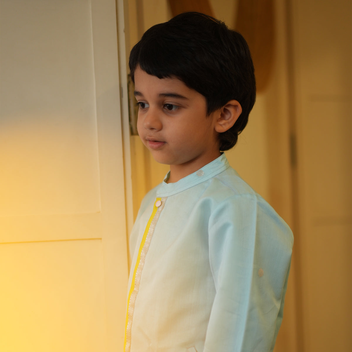 Poppy Chinese Collared Shirt Kurta