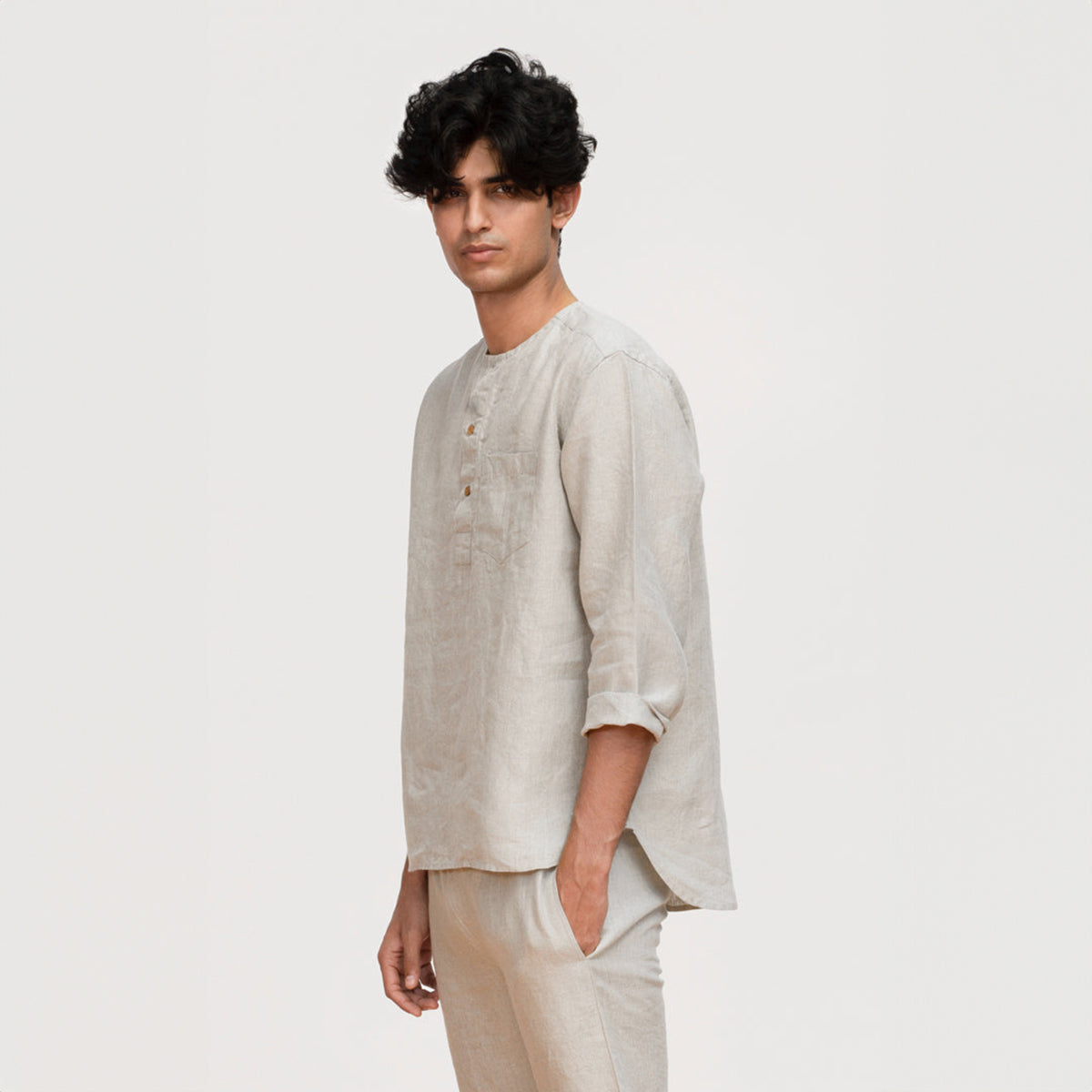 Undyed Linen Men's Pyjama Set