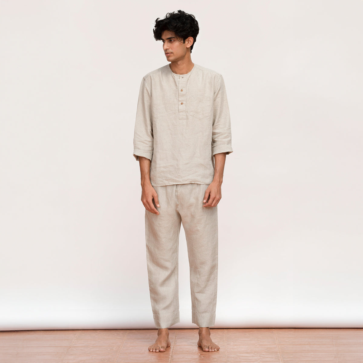 Undyed Linen Men's Pyjama Set