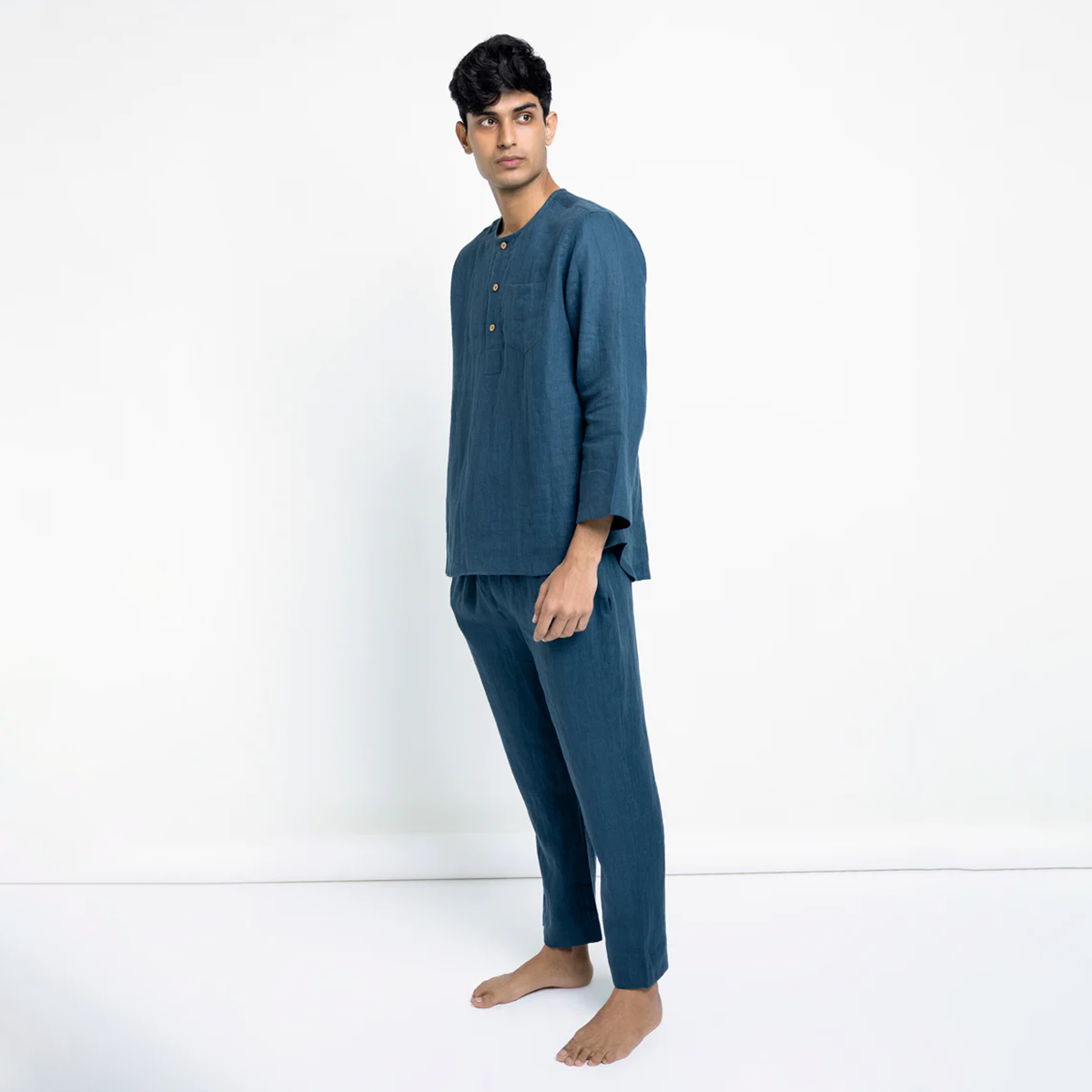 Indigo Linen Men's Pyjama Set