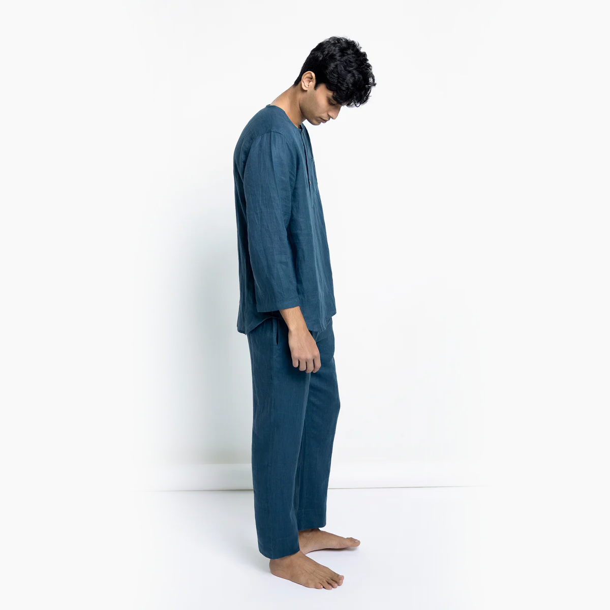 Indigo Linen Men's Pyjama Set