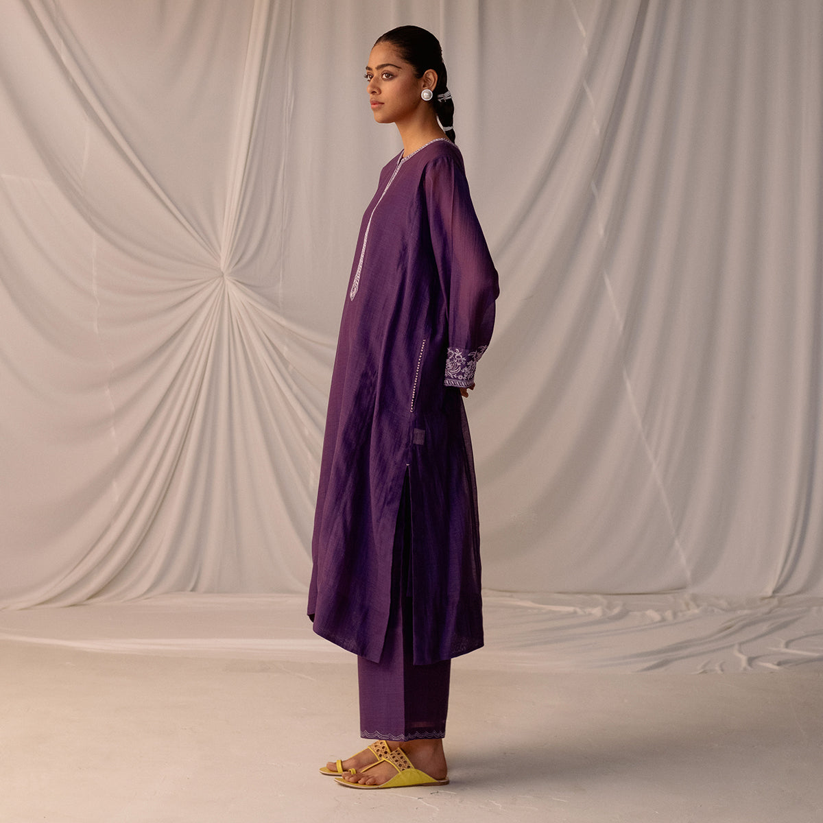 Grape  Embroidered Tunic & Trouser Set