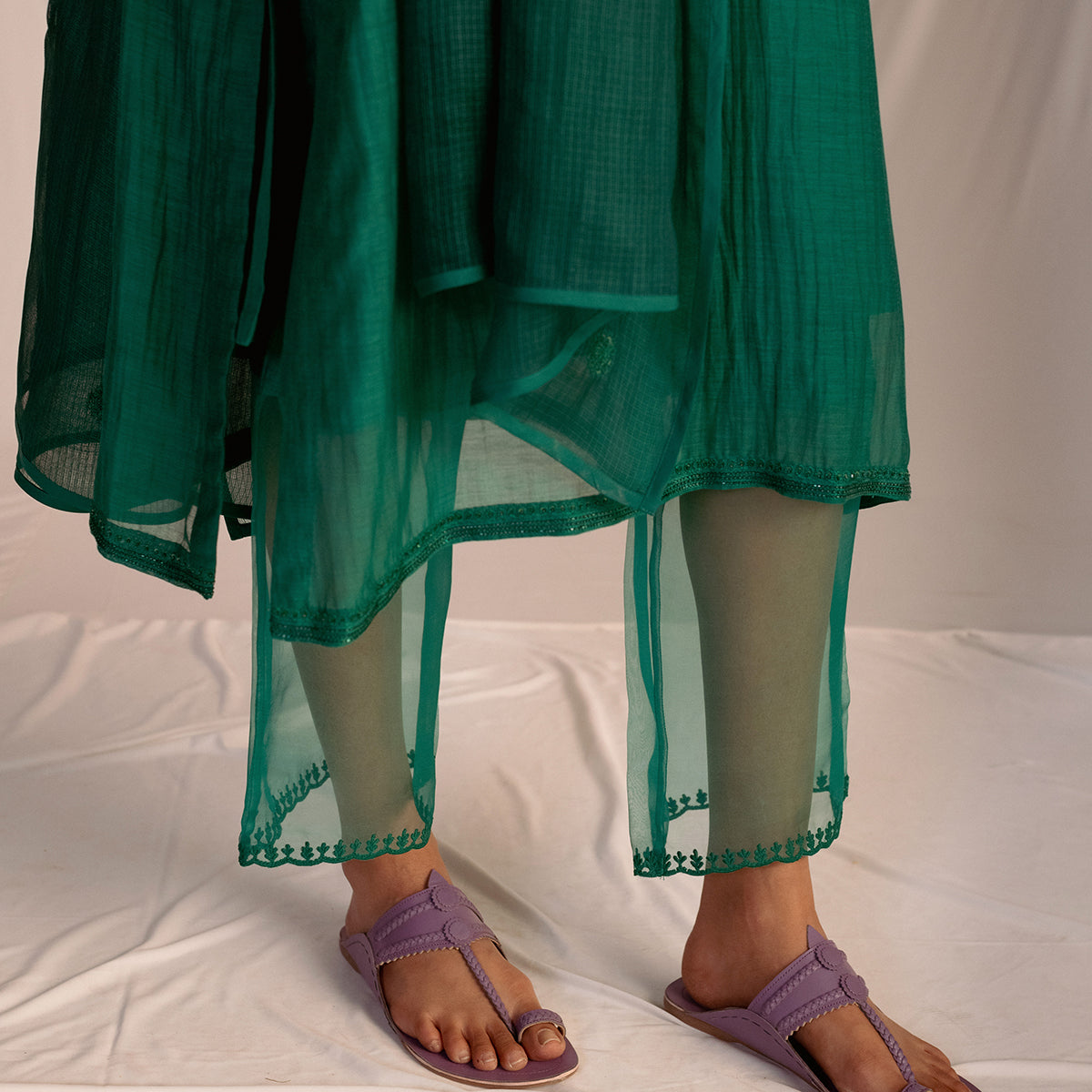 Evergreen Embroidered Tunic & Trouser Set