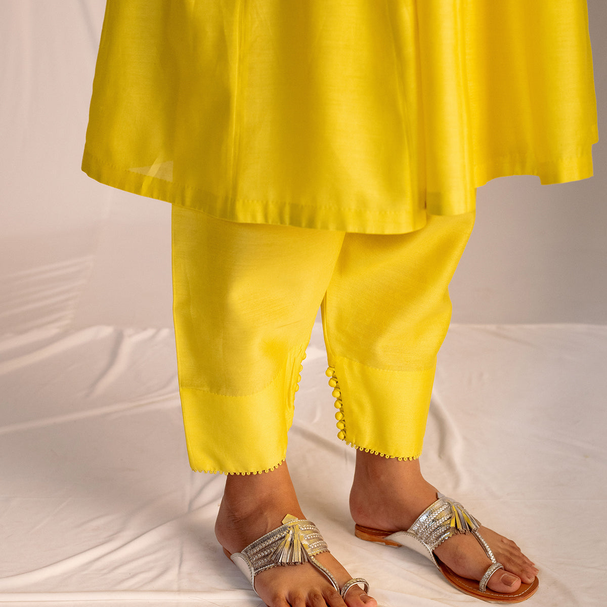 Lime Green Embroidered Tunic & Trouser Set