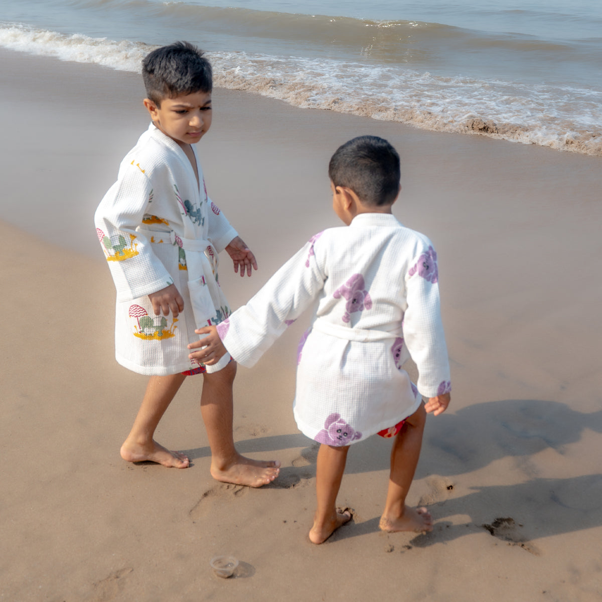 Organic Cotton Baby Bath Robe - Koala | Purple