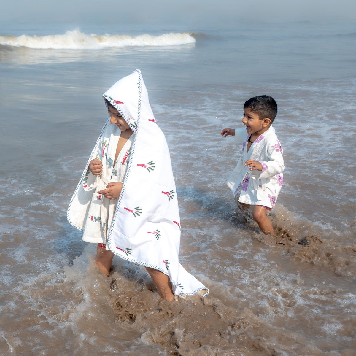 Baby Hooded Towel | Pure Cotton Terry - Elle | Green