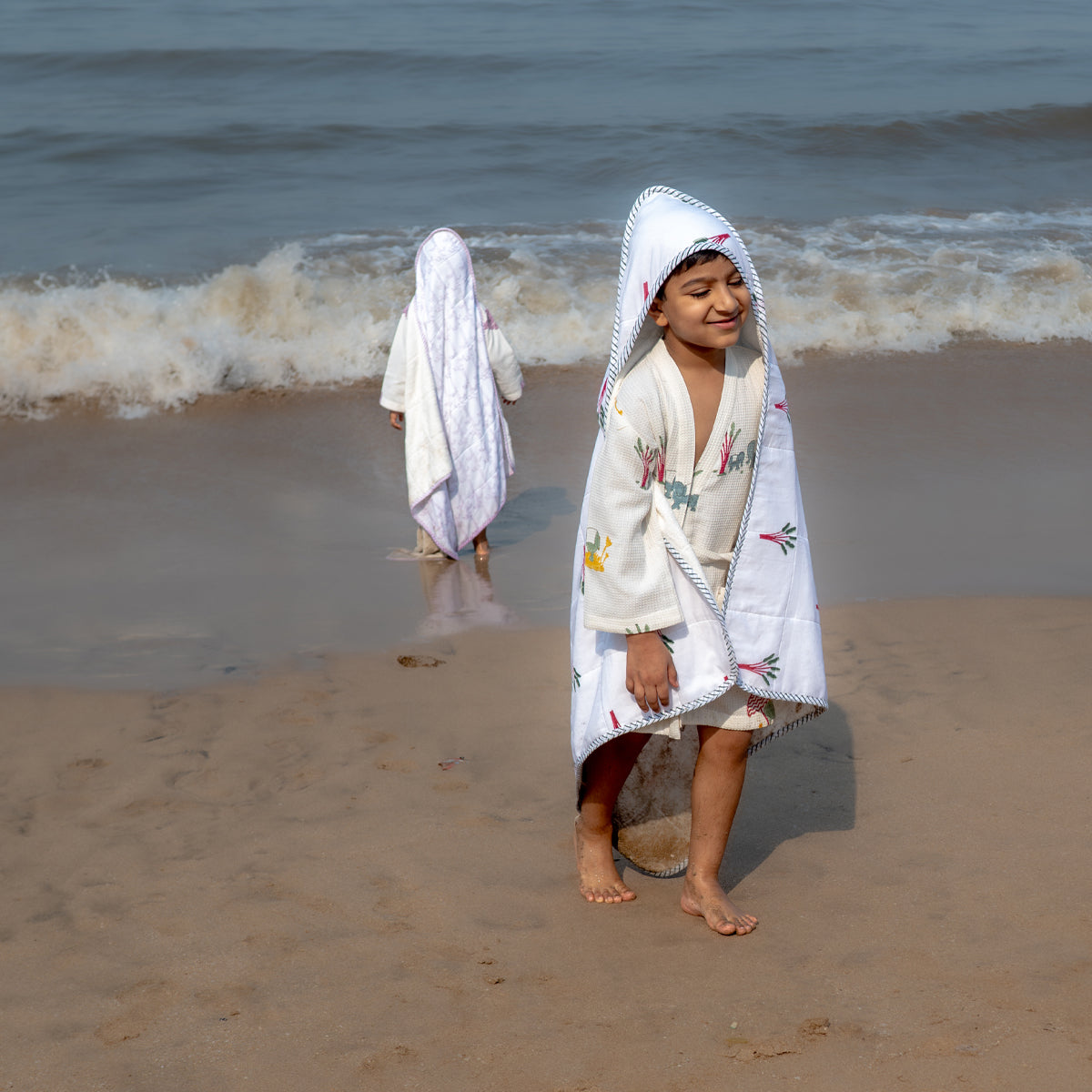 Baby Hooded Towel | Pure Cotton Terry - Elle | Green