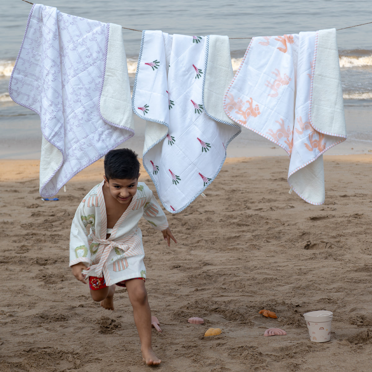 Baby Hooded Towel | Pure Cotton Terry - Elle | Green