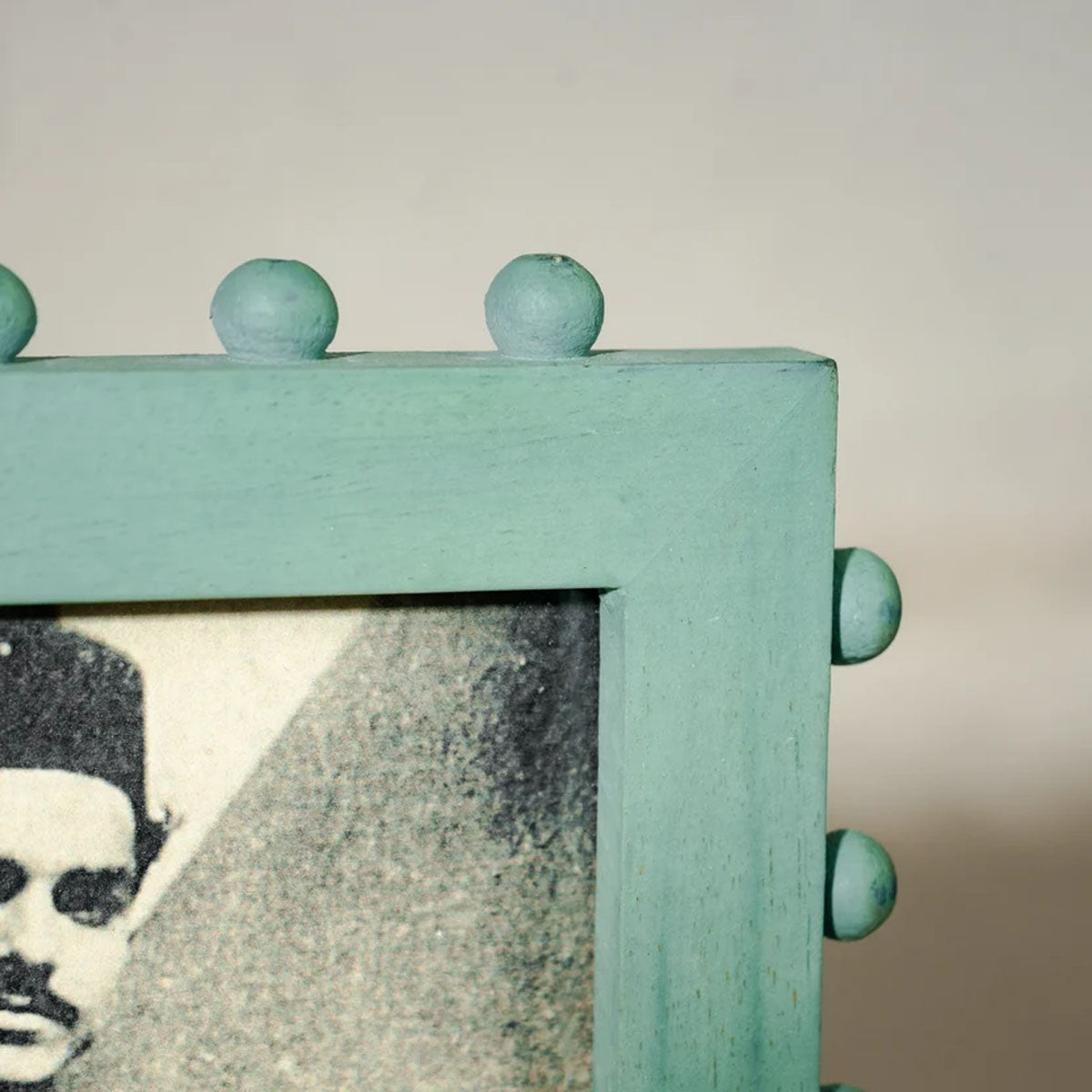Beaded Wooden Photo Frame | Aqua Green | Holds 5x7 Inch Photo