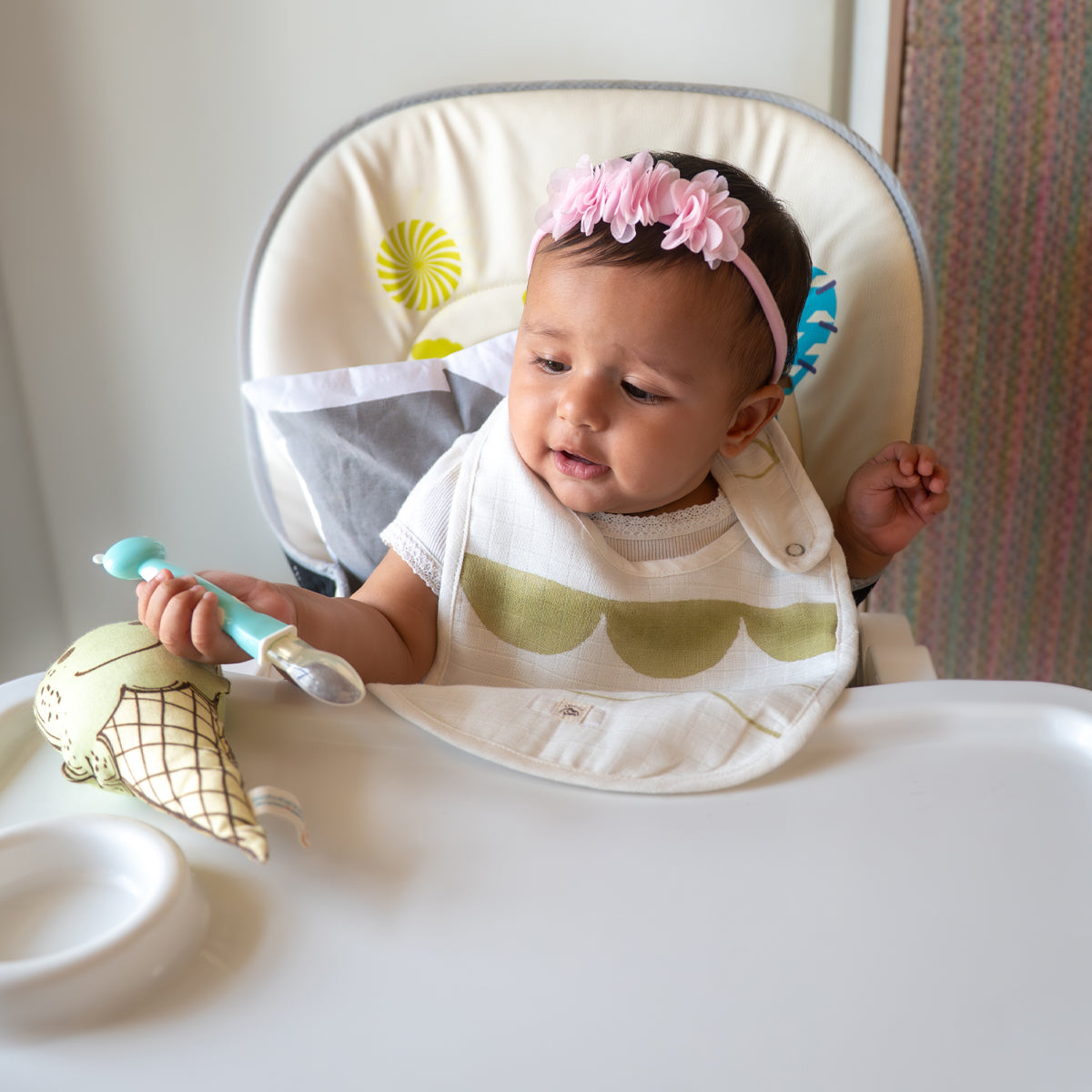 Muslin Bib Set for Babies | Circus - Peach