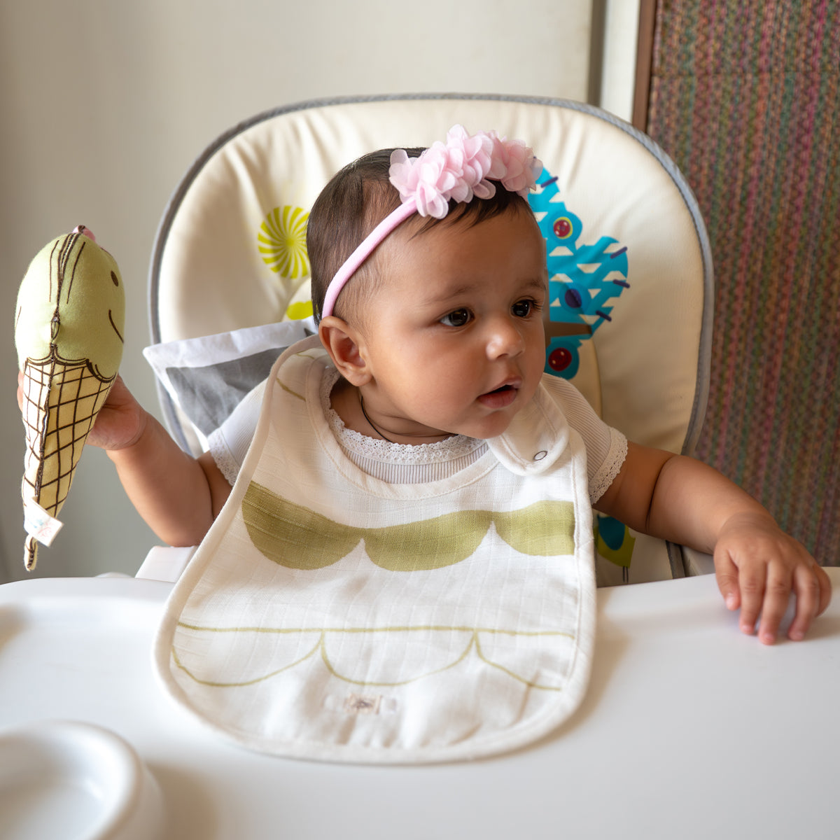 Muslin Bib Set for Babies | Circus - Peach
