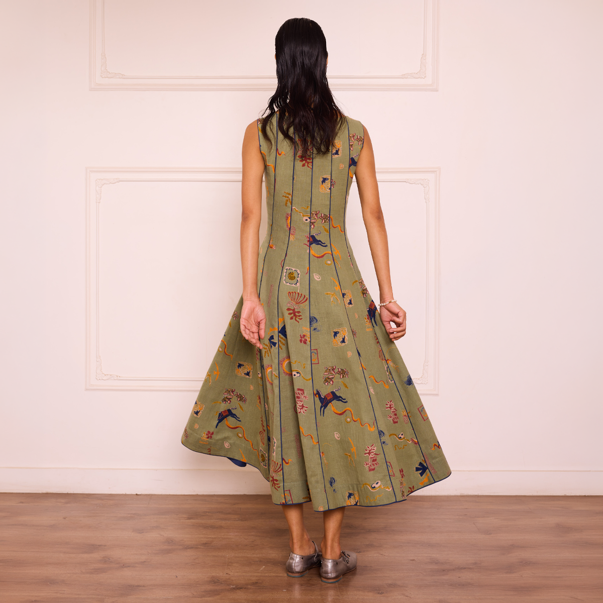Bold Nights Handspun Handwoven Organic Cotton Maxi Dress