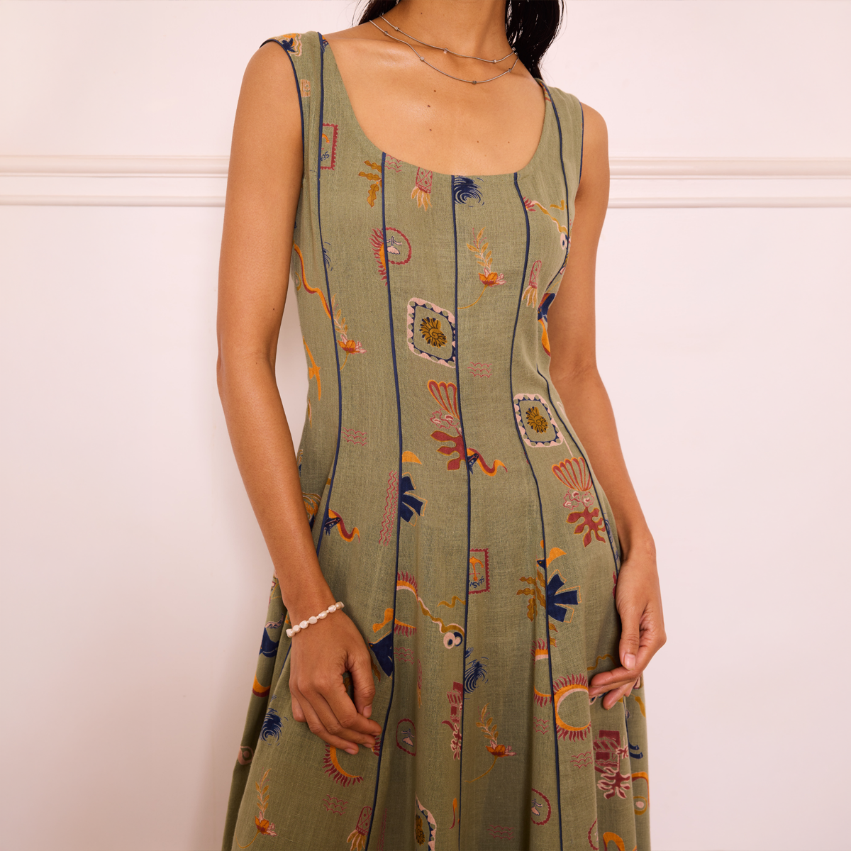 Bold Nights Handspun Handwoven Organic Cotton Maxi Dress