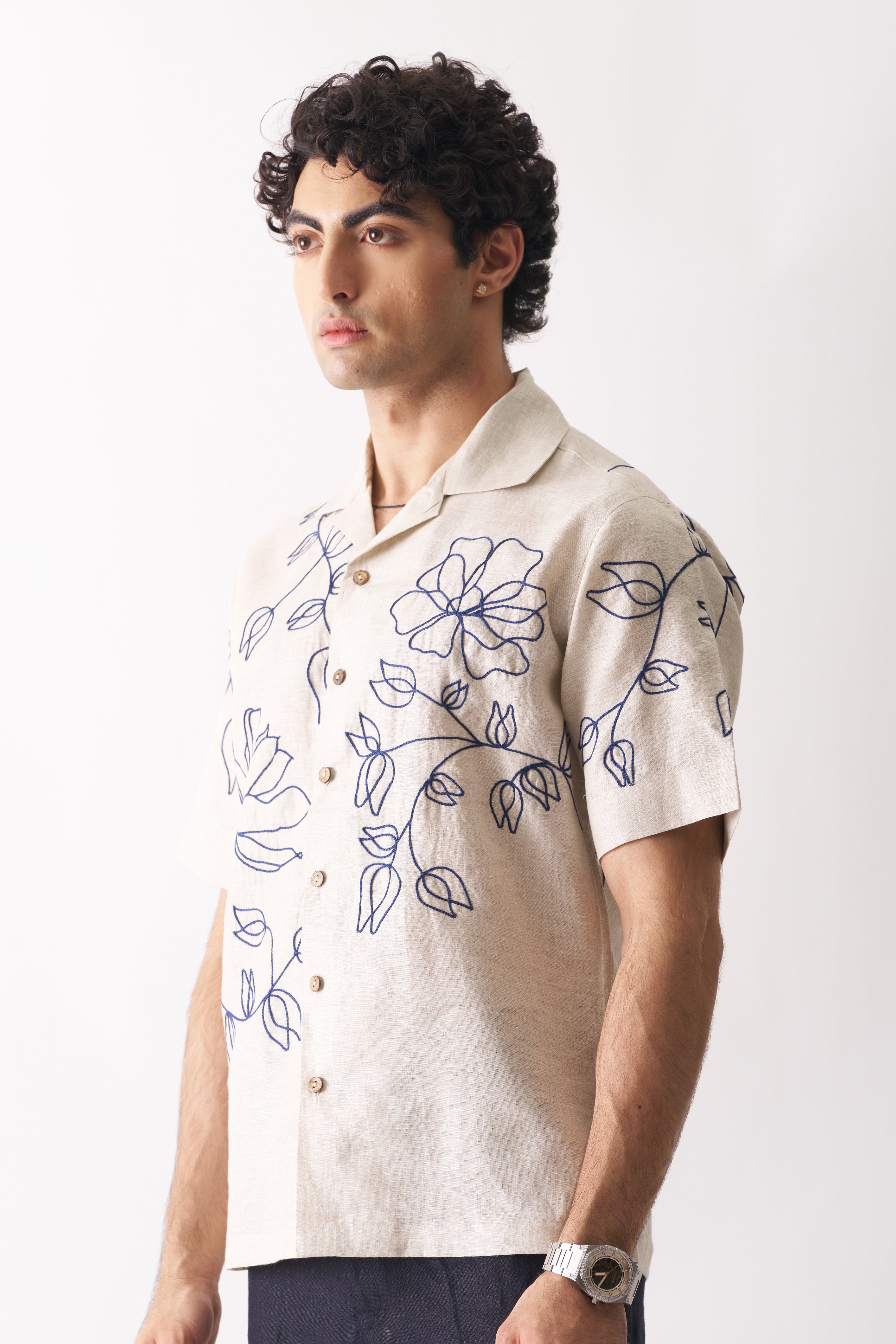 Floral Hand Embroidered Shirt