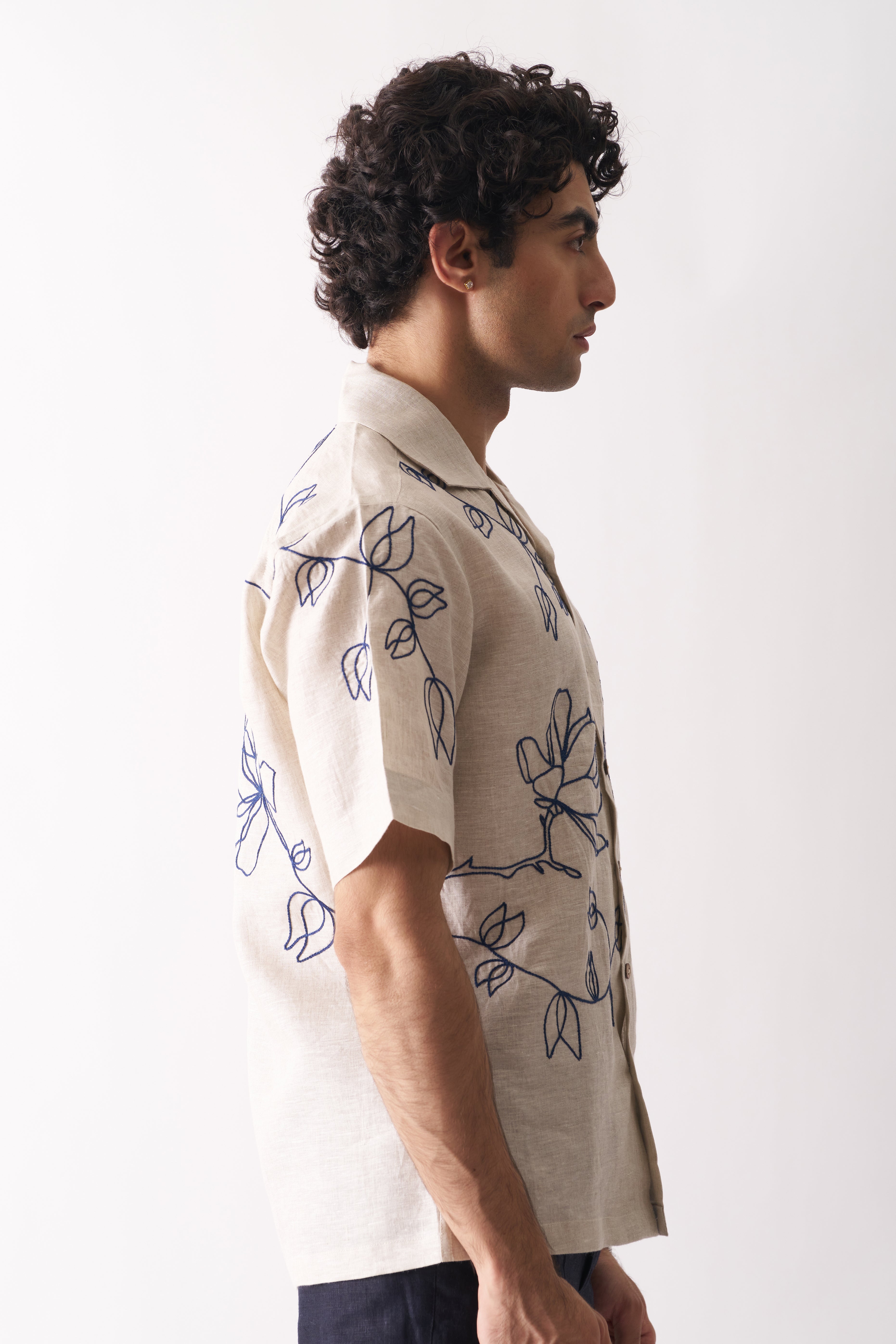 Floral Hand Embroidered Shirt