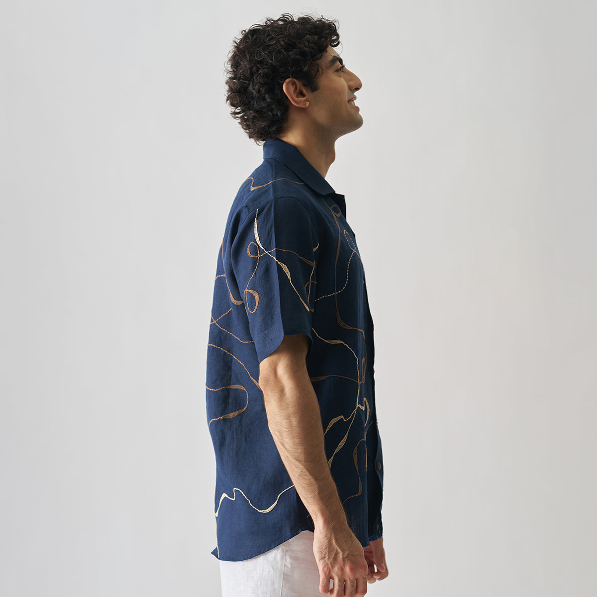 Imperial Accent - Hand Embroidered Unisex Linen Shirt