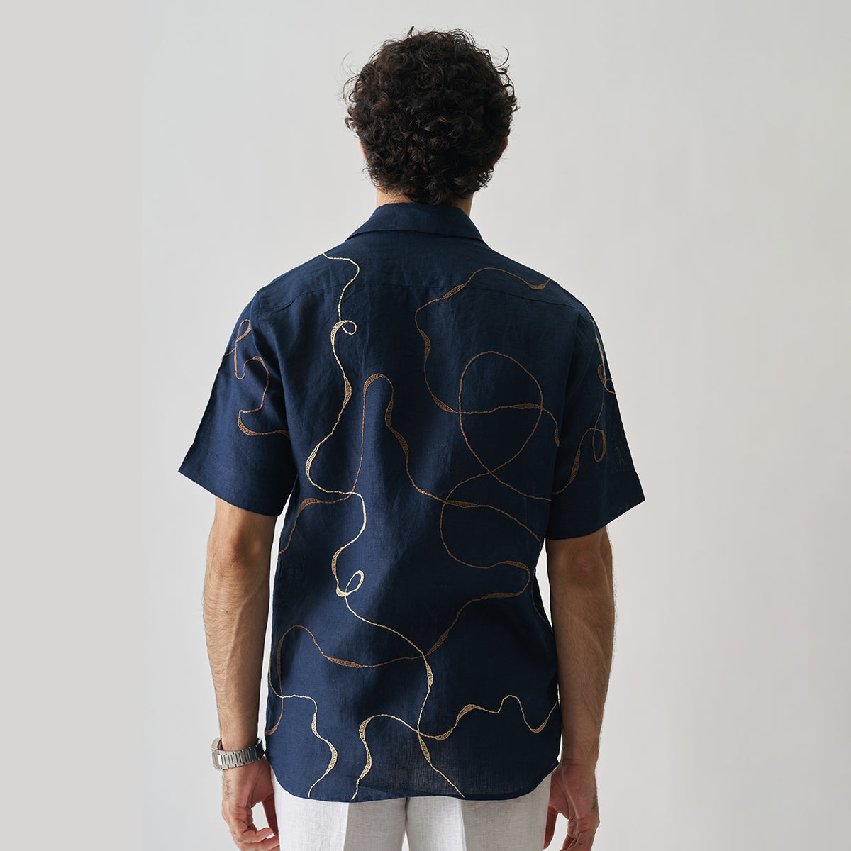 Imperial Accent - Hand Embroidered Unisex Linen Shirt