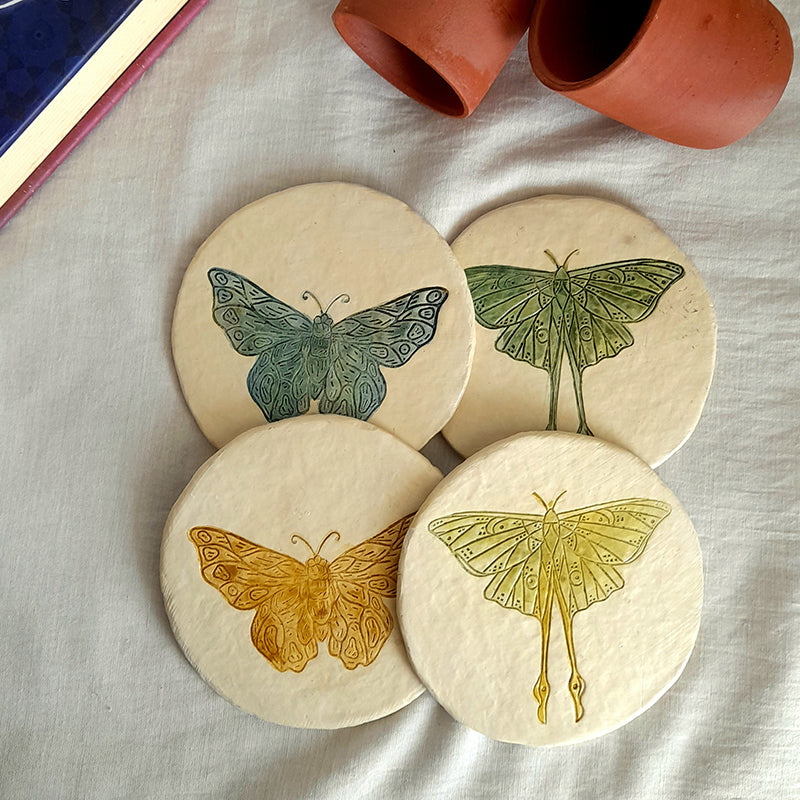 Papier Mache Coasters | Set of 4