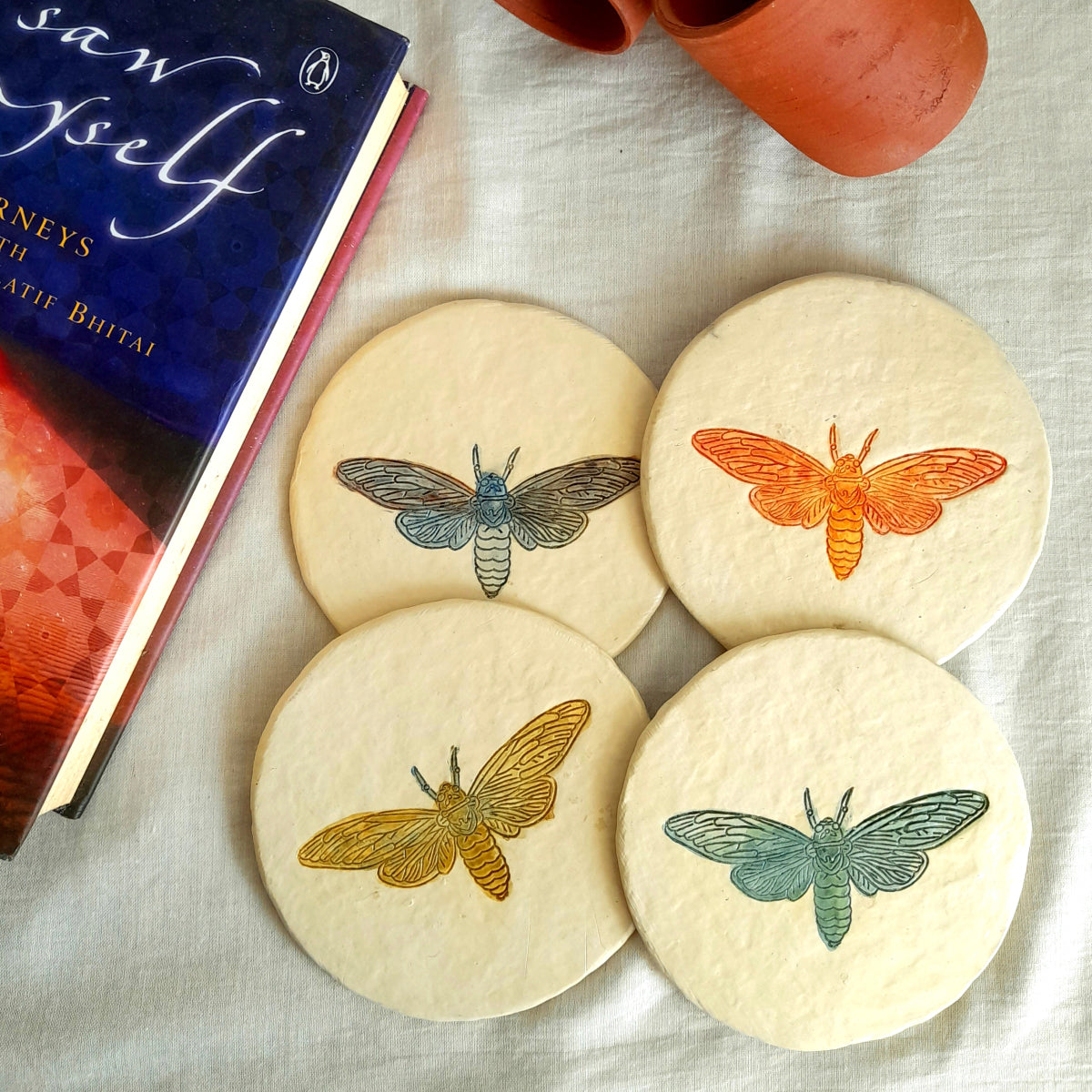 Colorful Hawk Coasters
