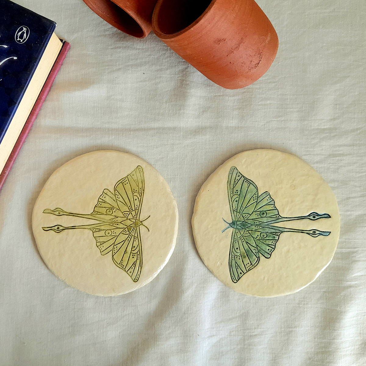 Hawk & Luna Blue Coasters