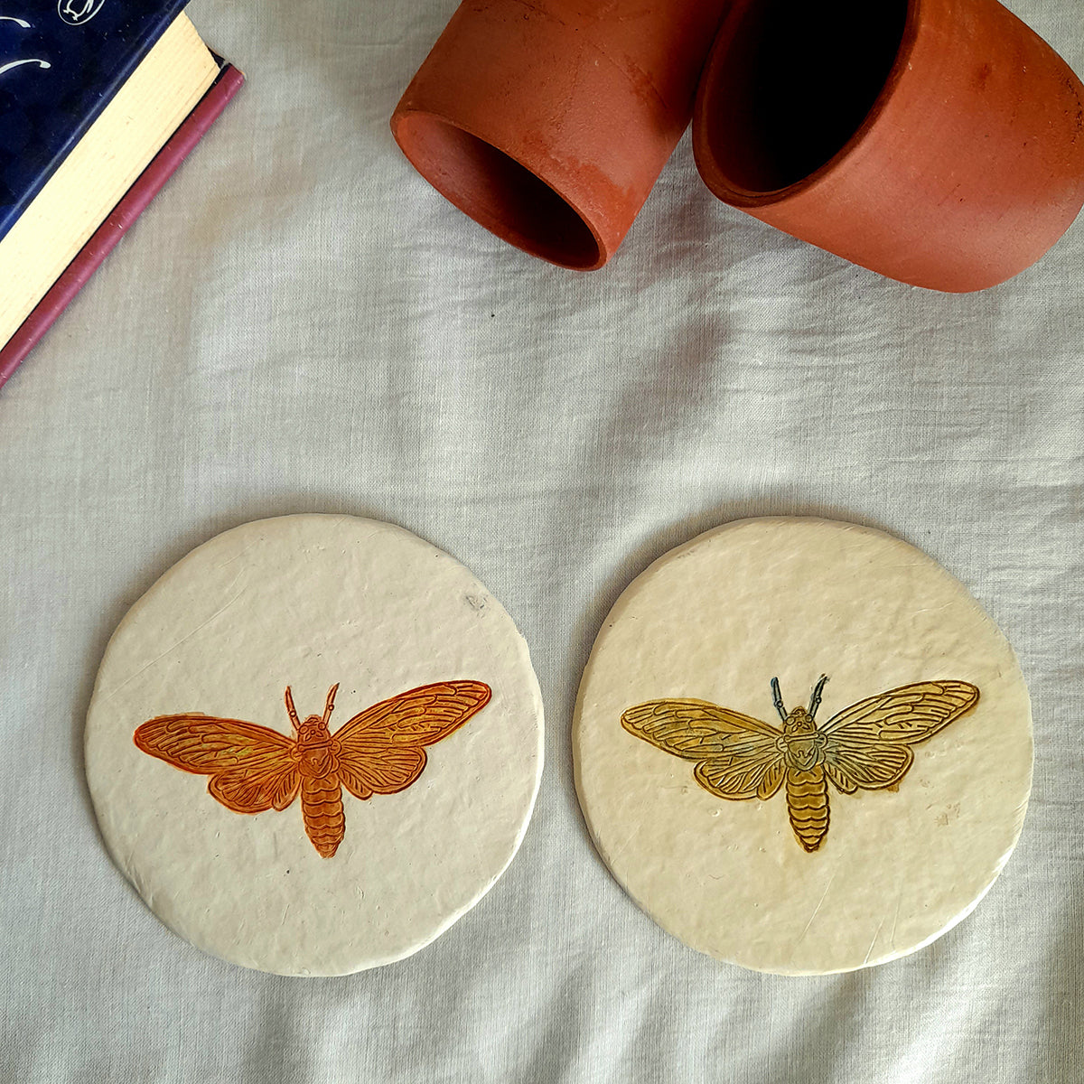Hawk & Luna Orange Coasters