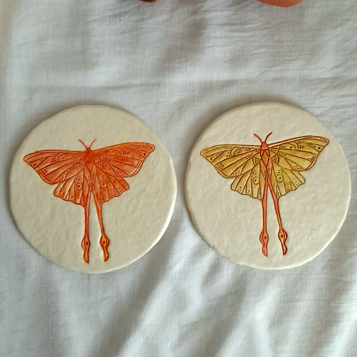 Hawk & Luna Orange Coasters