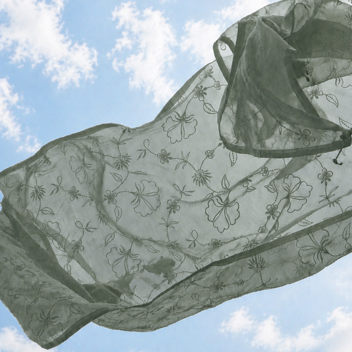 Wildflower Dupatta - Sage Green