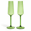 Stem Flute Glass (Set of 2) - Green